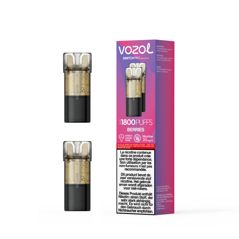 Vozol Switch Pro Pods pré-remplis Berries (Mixed Berries) (2 x 20 mg/ml) 5 packs