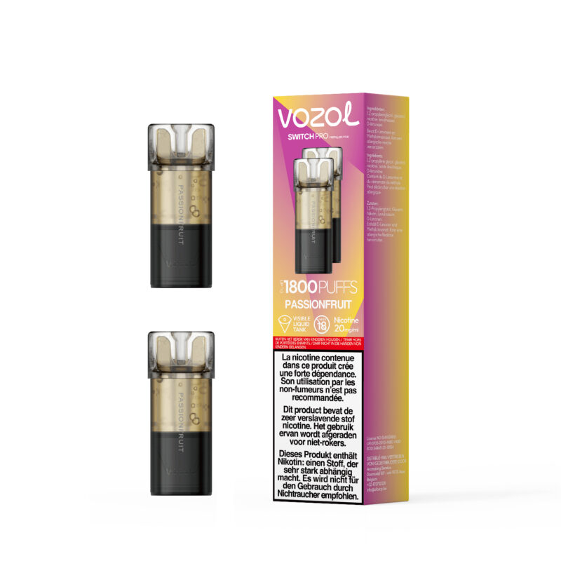 Vozol Switch Pro Prefilled Pod Passionfruit (Passionfruit Blueberry Bull) (2 x 20 mg/ml) 5 pack